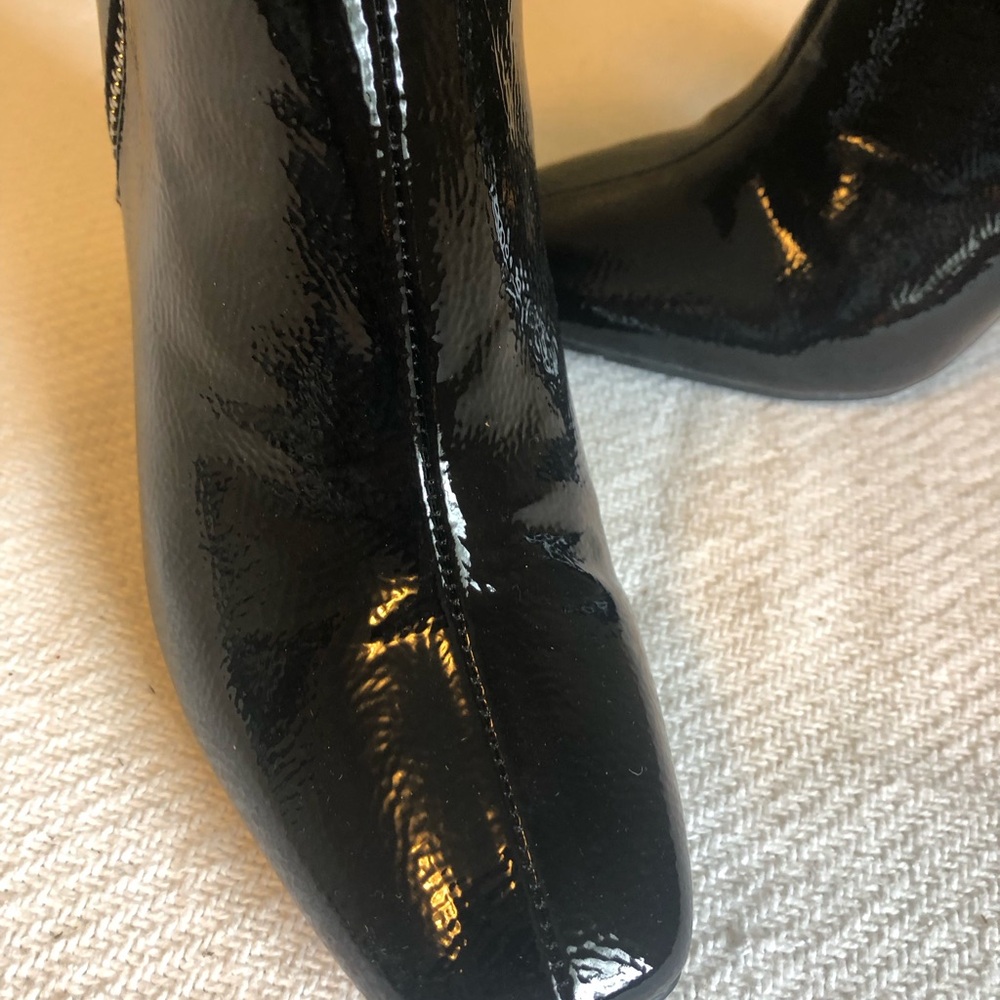 Shiny Black Patent Leather Boots